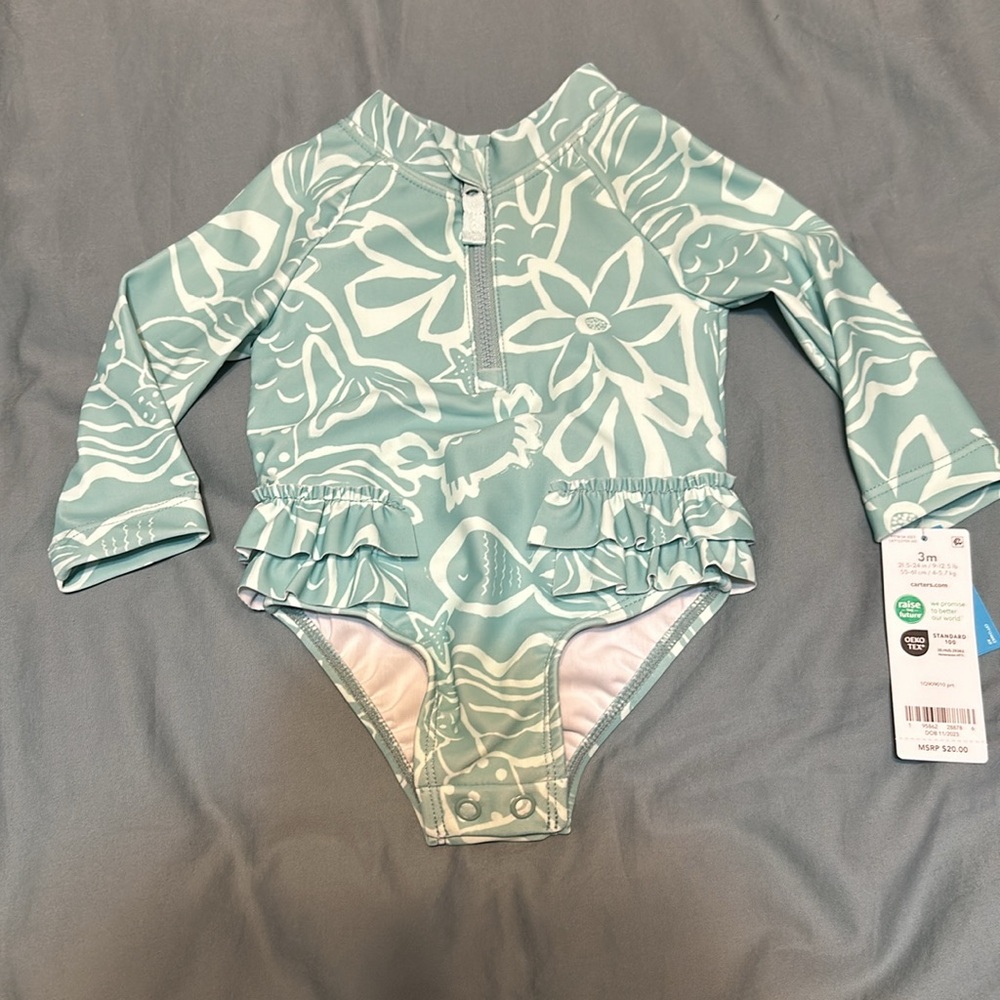 Carters light green bathing suit 3M